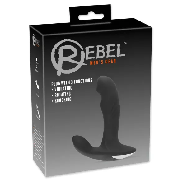 Rebel - masajeador prostático vibrador con bolas giratorias - silicona negra