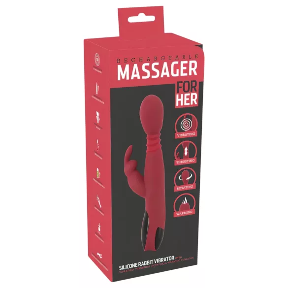You2Toys Masajeador - vibrador de punto G con empuje, rotación y calefacción (rojo)