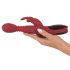 Vibrador G-spot rojo: empuja, rota y calienta.