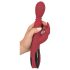 Vibrador G-spot rojo: empuja, rota y calienta.