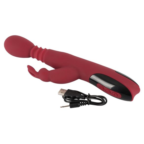 You2Toys - Vibrador punto G empuje y rotación calefactable - silicona roja