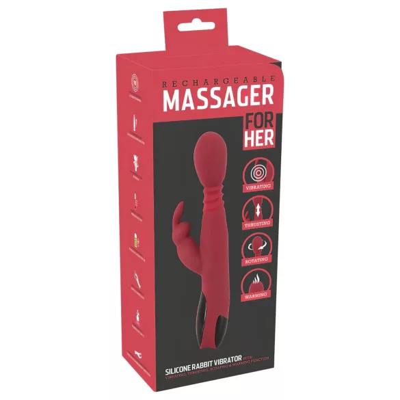 You2Toys Masajeador - vibrador de punto G con empuje, rotación y calefacción (rojo)