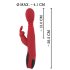 Vibrador G-spot rojo: empuja, rota y calienta.