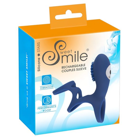 SMILE Pareja - Anillo vibrador recargable para pareja (azul)