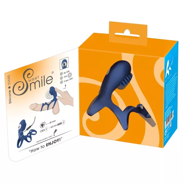SMILE Couple - anillo vibrador para pene recargable - silicona azul