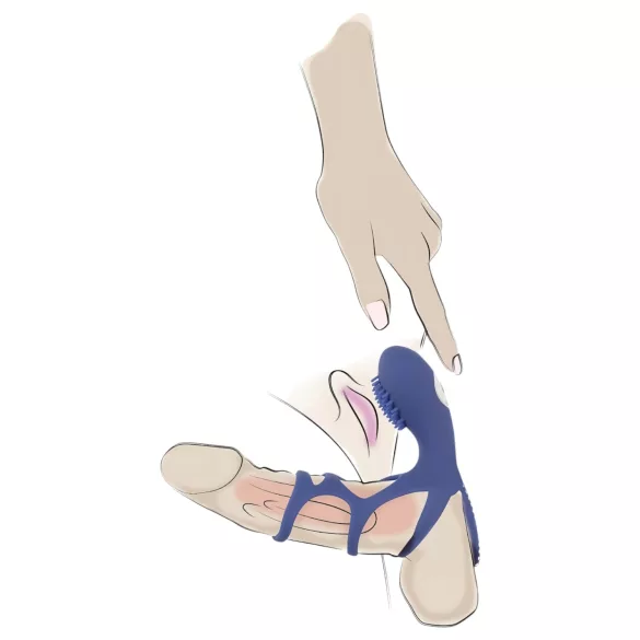 SMILE Couple - anillo vibrador para pene recargable - silicona azul