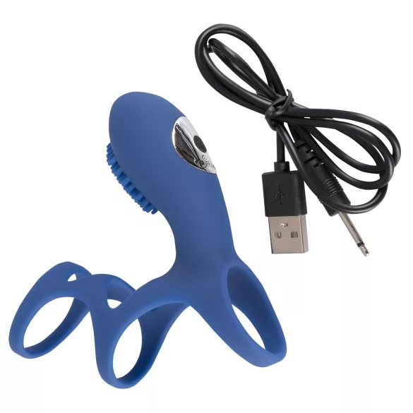 SMILE Couple - anillo vibrador para pene recargable - silicona azul