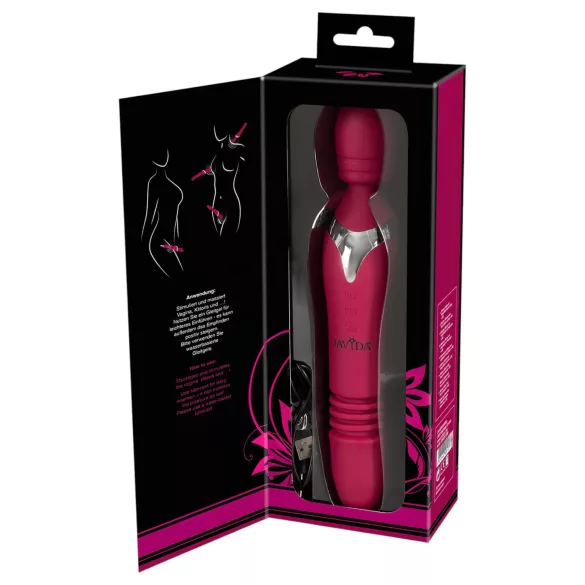 Javida Thrusting - vibrador masajeador 3 en 1 (rojo)