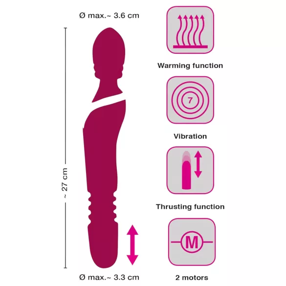 Javida Thrusting - vibrador masajeador 3 en 1 (rojo)
