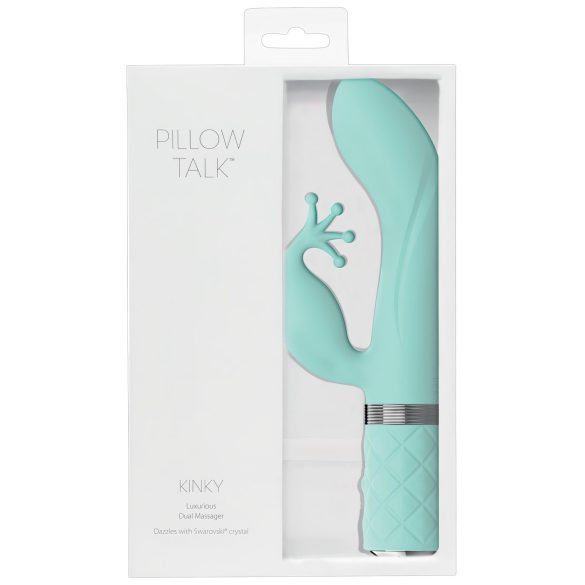Pillow Talk Kinky - Vibrador recargable punto G de 2 motores (turquesa)
