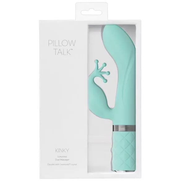 Pillow Talk Kinky - vibrador de punto G recargable con 2 motores (turquesa)