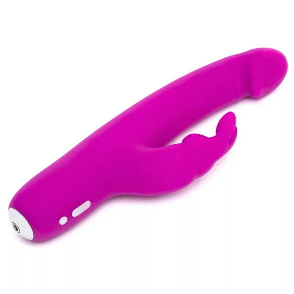 Happyrabbit - Vibrador realista delgado con estimulador de clítoris