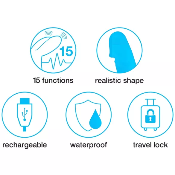 Happyrabbit - Vibrador realista delgado con estimulador de clítoris