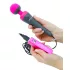 PalmPower - masajeador vibrador recargable USB - silicona rosa gris