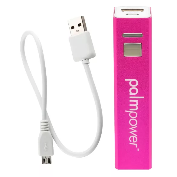 PalmPower - masajeador vibrador recargable USB - silicona rosa gris