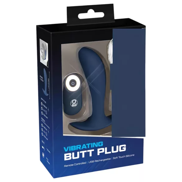 You2Toys - Plug anal vibrador recargable control remoto silicona azul