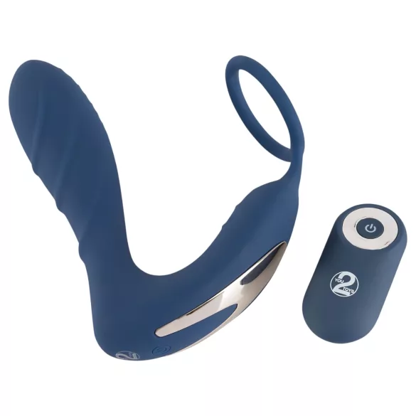 You2Toys - Estimulador de próstata y anillo para pene vibrador - silicona azul