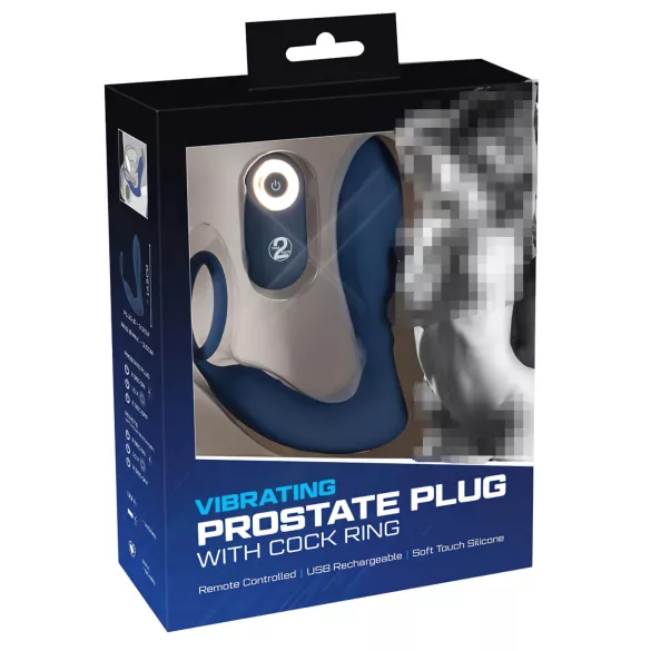 You2Toys - Estimulador de próstata y anillo para pene vibrador - silicona azul