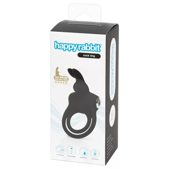 Happyrabbit - anillo para pene y testículos recargable e impermeable