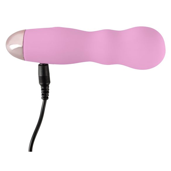 Cuties Mini Rose - vibrador recargable con ondas - silicona rosa