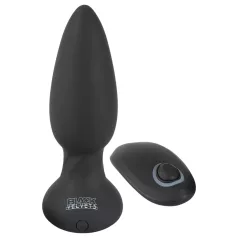   Black Velvets - consolador anal vibrador rotatorio con perlas - silicona negra