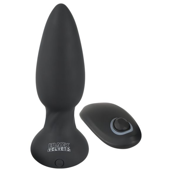 Black Velvet - Vibrador anal giratorio de perlas (negro)