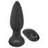Black Velvets - consolador anal vibrador rotatorio con perlas - silicona negra