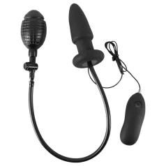   You2Toys - plug anal inflable con vibración - silicona negra
