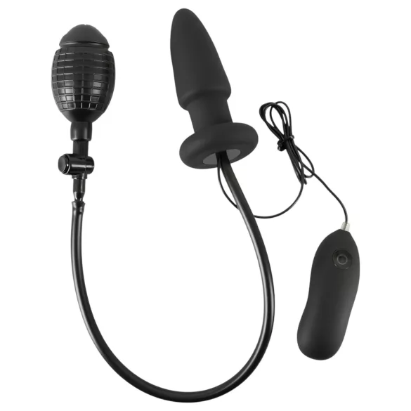 You2Toys - plug anal inflable con vibración - silicona negra