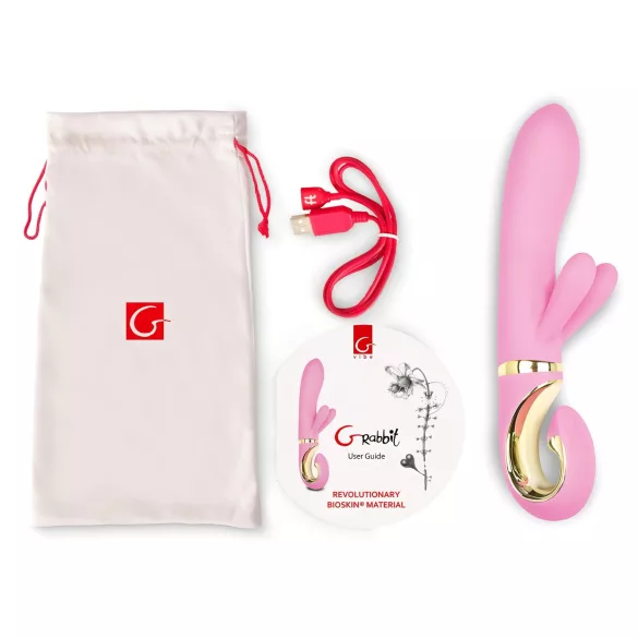 G-Vibe GRabbit - vibrador punto G recargable 3 motores silicona rosa