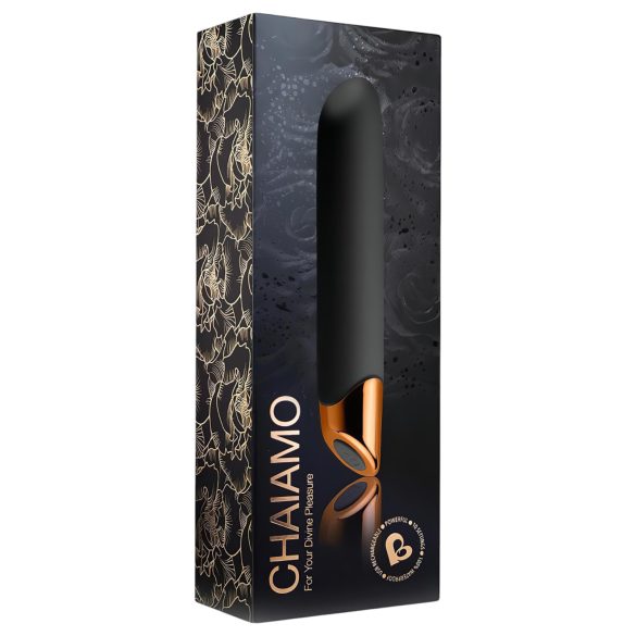 Chaiamo - vibrador recargable impermeable tamaño estándar silicona negro