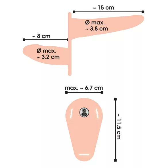 You2Toys - Arnés con doble consolador vibrador - silicona - color natural