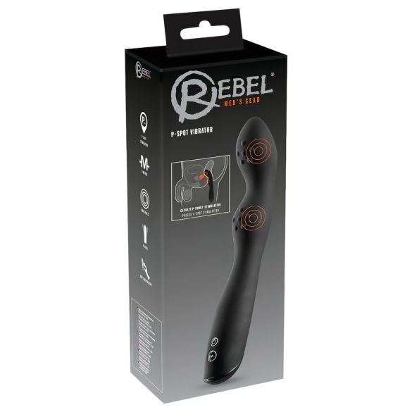 Rebel P-Spot - Vibrador prostático negro con 2 motores