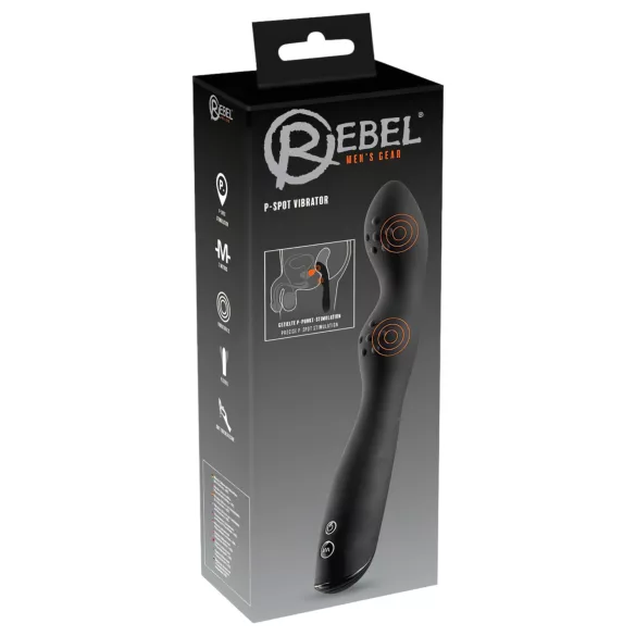 Rebel - Vibrador prostático doble motor - silicona negra