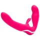 Happyrabbit - consolador con vibración sin arnés - silicona rosa