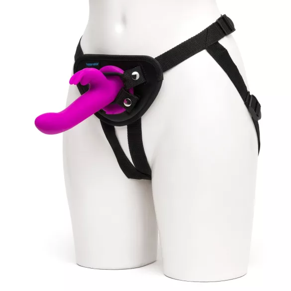 Happyrabbit - Arnés con vibrador conejo - silicona lila