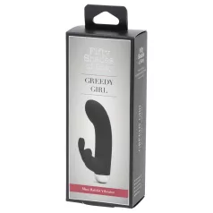   Greedy Girl - vibrador con estimulador de clítoris - silicona negra