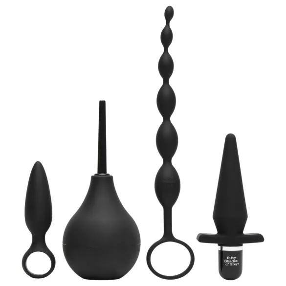 Fifty Shades of Grey - Set anal 4 en 1 - silicona negra