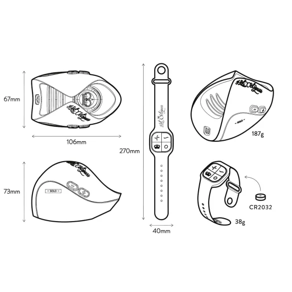 Hot Octopuss Pulse Solo Lux - masturbador masculino recargable - silicona negra