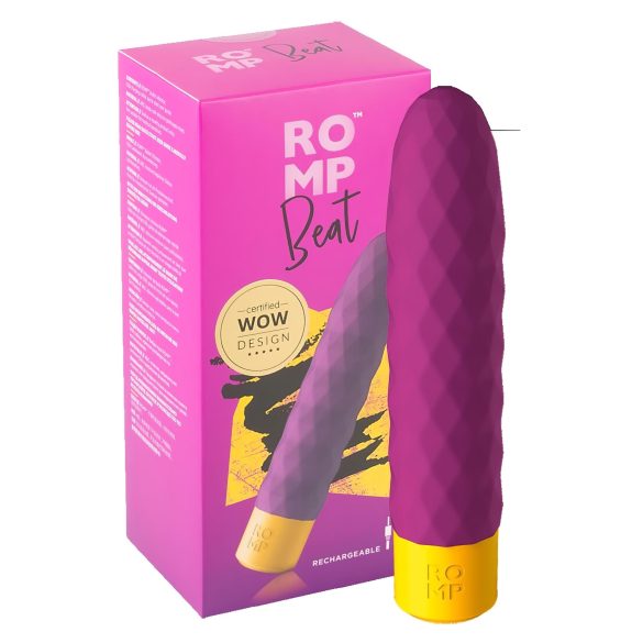 ROMP Beat - vibrador recargable impermeable tipo varita - silicona lila