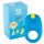 ROMP Juke - anillo vibrador impermeable para pene - silicona azul