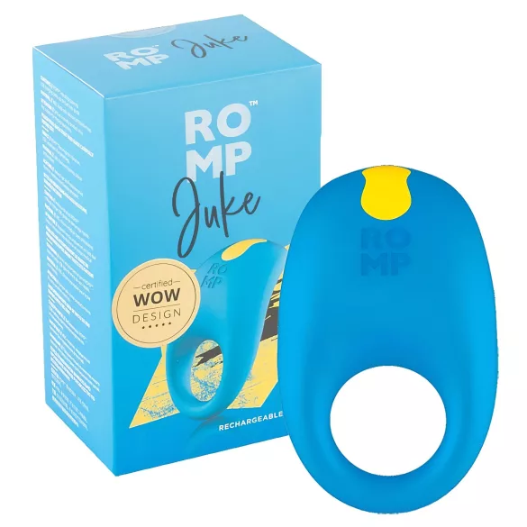 ROMP Juke - anillo vibrador impermeable para pene - silicona azul