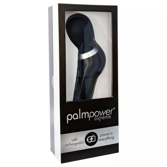 PalmPower Extreme Wand - masajeador recargable vibrador - silicona negra