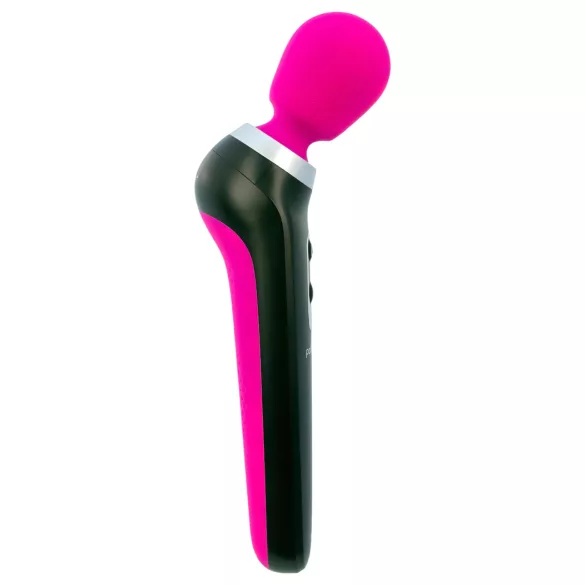 PalmPower Extreme Wand - vibrador masajeador recargable - silicona rosa y negro