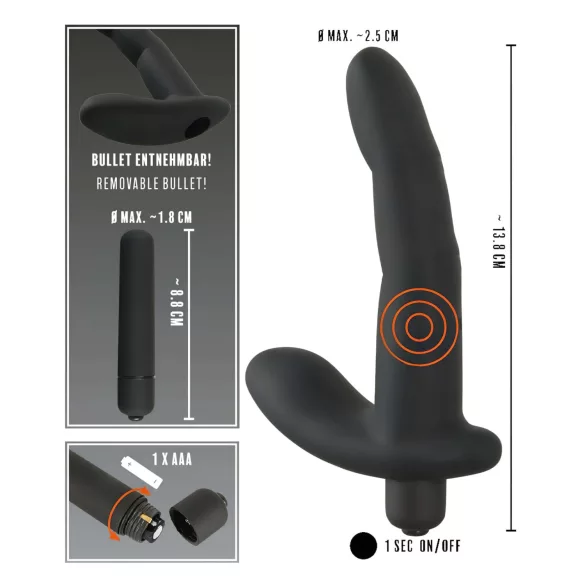 Rebel Naughty Finger - masajeador prostático vibrador - silicona negra
