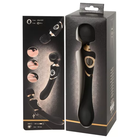 Cleopatra Wand - masajeador vibrador recargable impermeable silicona negro