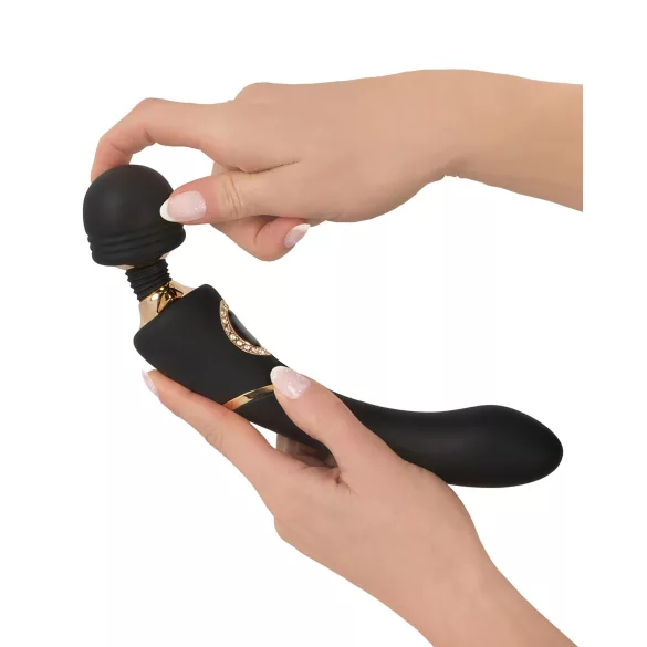 Cleopatra Wand - masajeador vibrador recargable impermeable silicona negro