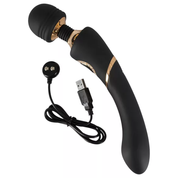 Cleopatra Wand - masajeador vibrador recargable impermeable silicona negro