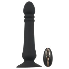  Black Velvets - vibrador anal impulsor recargable - silicona negra
