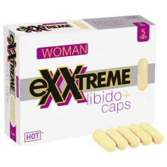   Hot exxtreme - Cápsulas potenciadoras para mujeres - suplemento libido - 5 uds